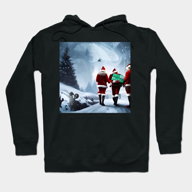 Walking down a Merry road Hoodie by Roguex